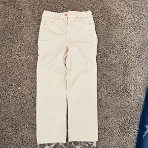 Express Women's Beige Straight super high waist Jeans